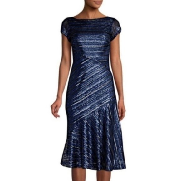 NWT Theia Blue Sapphire Sequin Dress - Picture 1 of 15